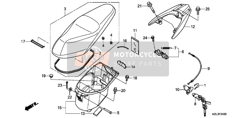 Honda NSC110MPD 2014 Seat/Luggage Box for a 2014 Honda NSC110MPD